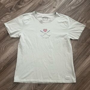 Golf Club Heart ♥️ Life is Good T shirt size medium relaxed fit
